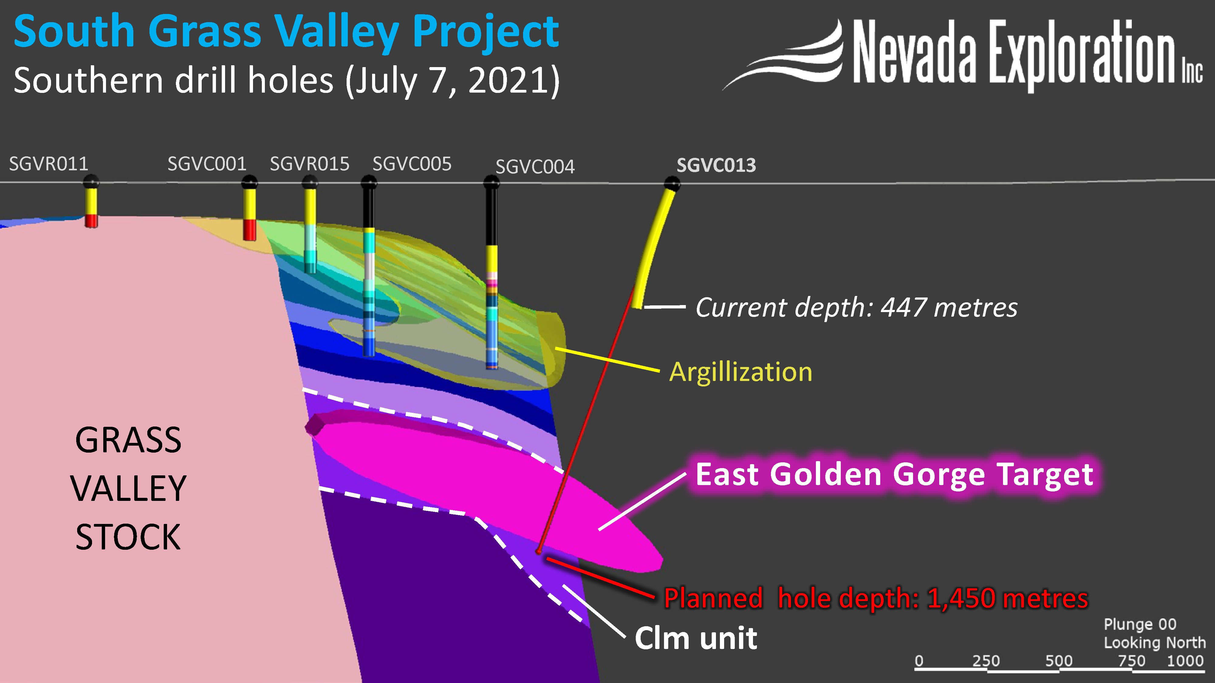 South Grass Valley Project Southern drill holes (July 7, 2021)