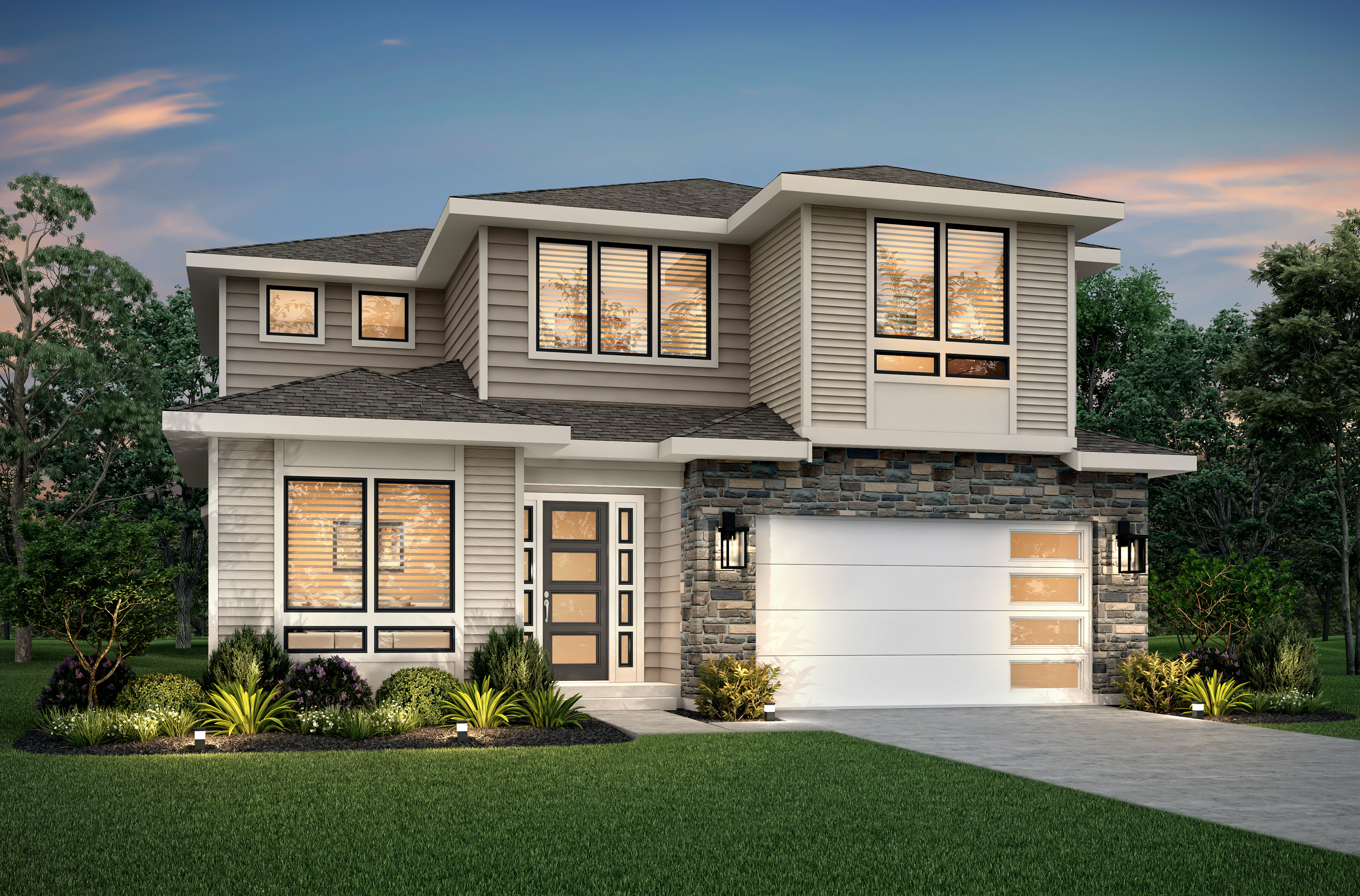 The three-bedroom Americano floor plan by Terrata Homes is available at Falcon Ridge in Edgewood, Washington.