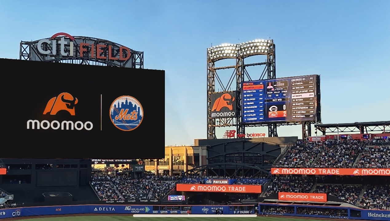 Moomoo's prominent 36-foot high signage lights up Citi Field