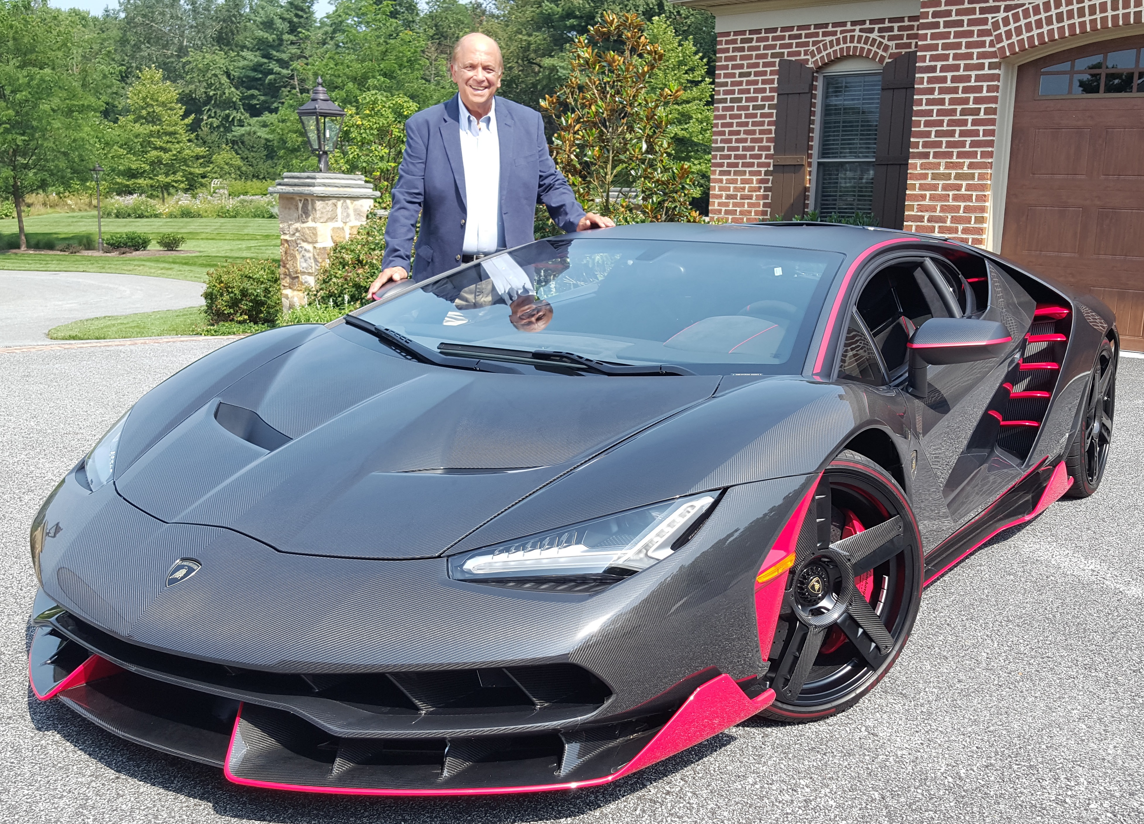 MotorWeek host, John Davis, with the 2017 Lamborghini Centenario.