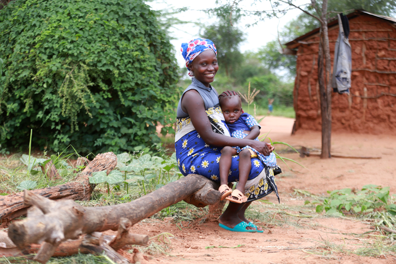 A mother in rural Kenya with her daughter in 2021.