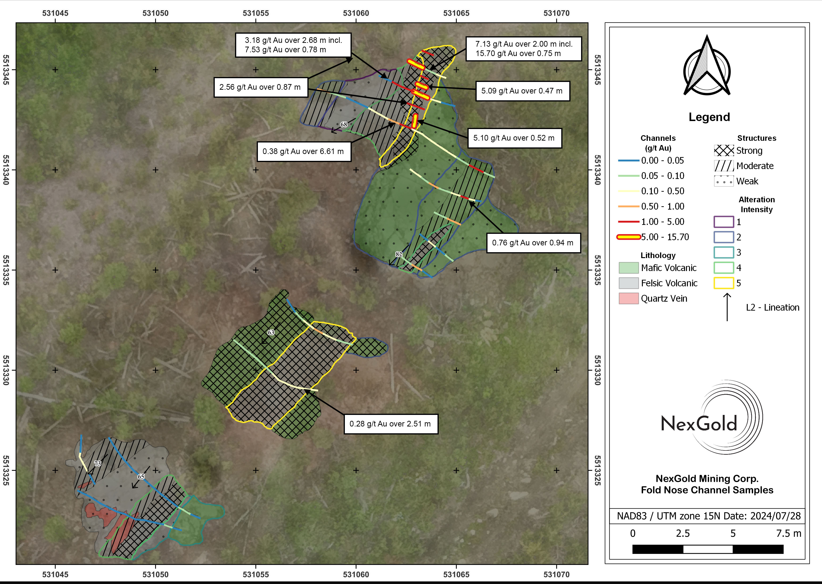 Figure 2: Fold Nose Channel Sampling Map