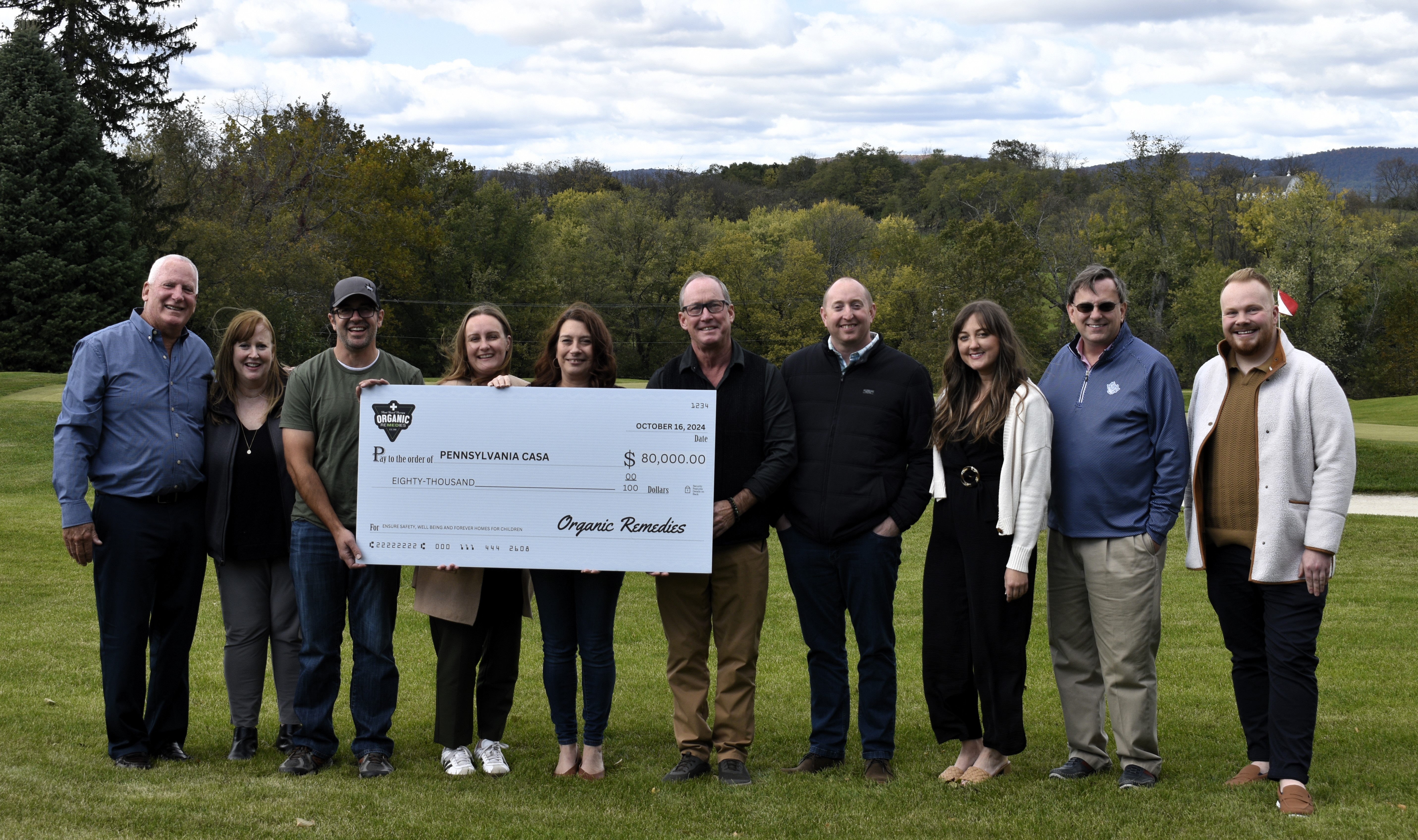 Left to right: Rick McBride, OR Facilities Manager; Kelly Light, PA CASA Board Member; Mark June Wells, OR, Chief Science Officer; Jennifer DeBalko, PA CASA, Pres./CEO; Tammy Royer, OR, COO; Mark Toigo, OR CEO; Ryan Simpson, OR CFO; Mary Werdebaugh, OR Dir. Community Outreach; Eric Hauser, OR President; Trevor Brandt, PA CASA Chief Communications Officer