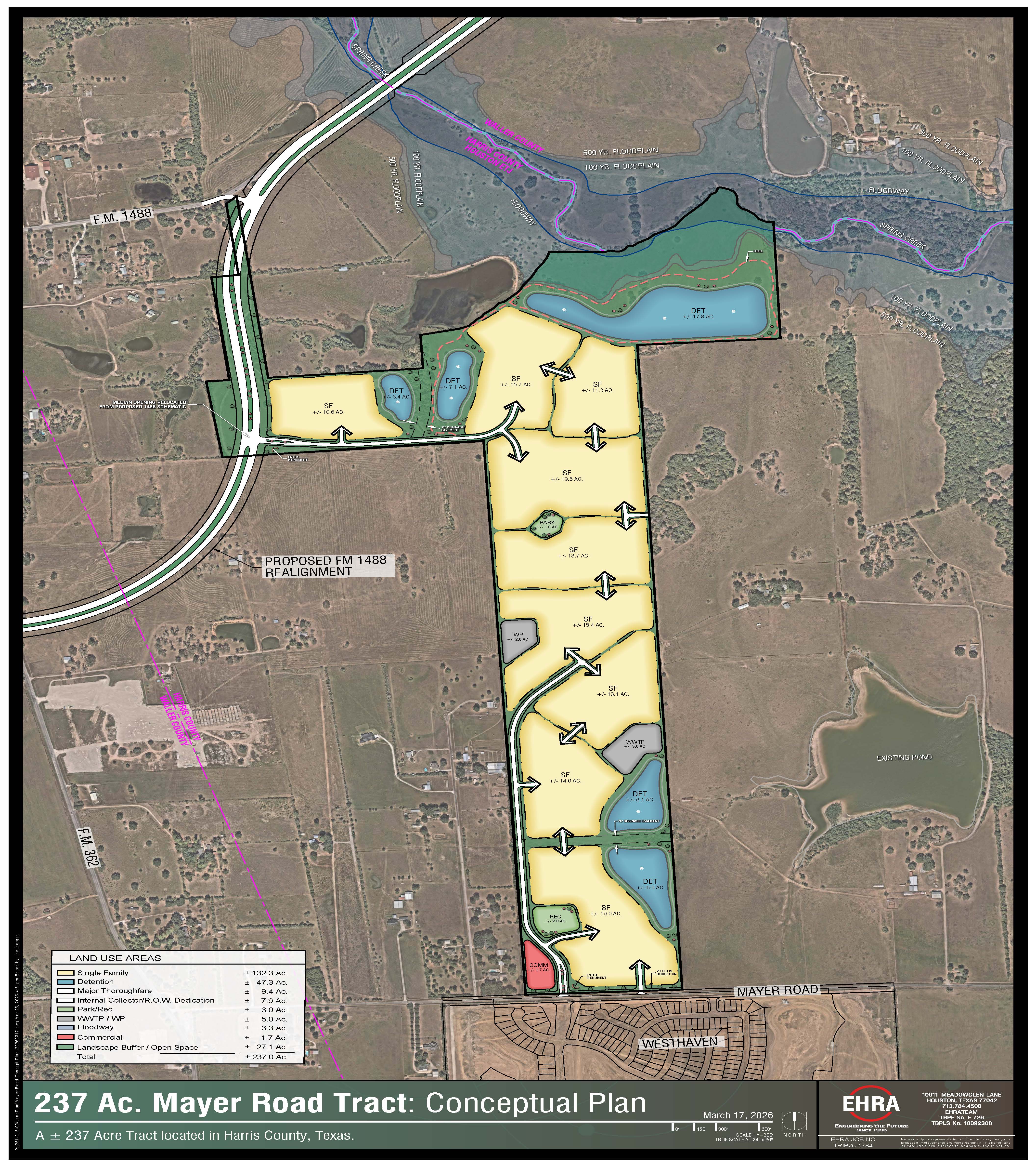 Windy Hill Development has announced plans for a new residential community near Waller, Texas. This landmark project will feature approximately 1,000 lots ranging from 30’ to 60’ wide.