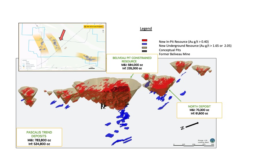 Figure 2 Block Model 3D view – Pascalis Gold Trend Area