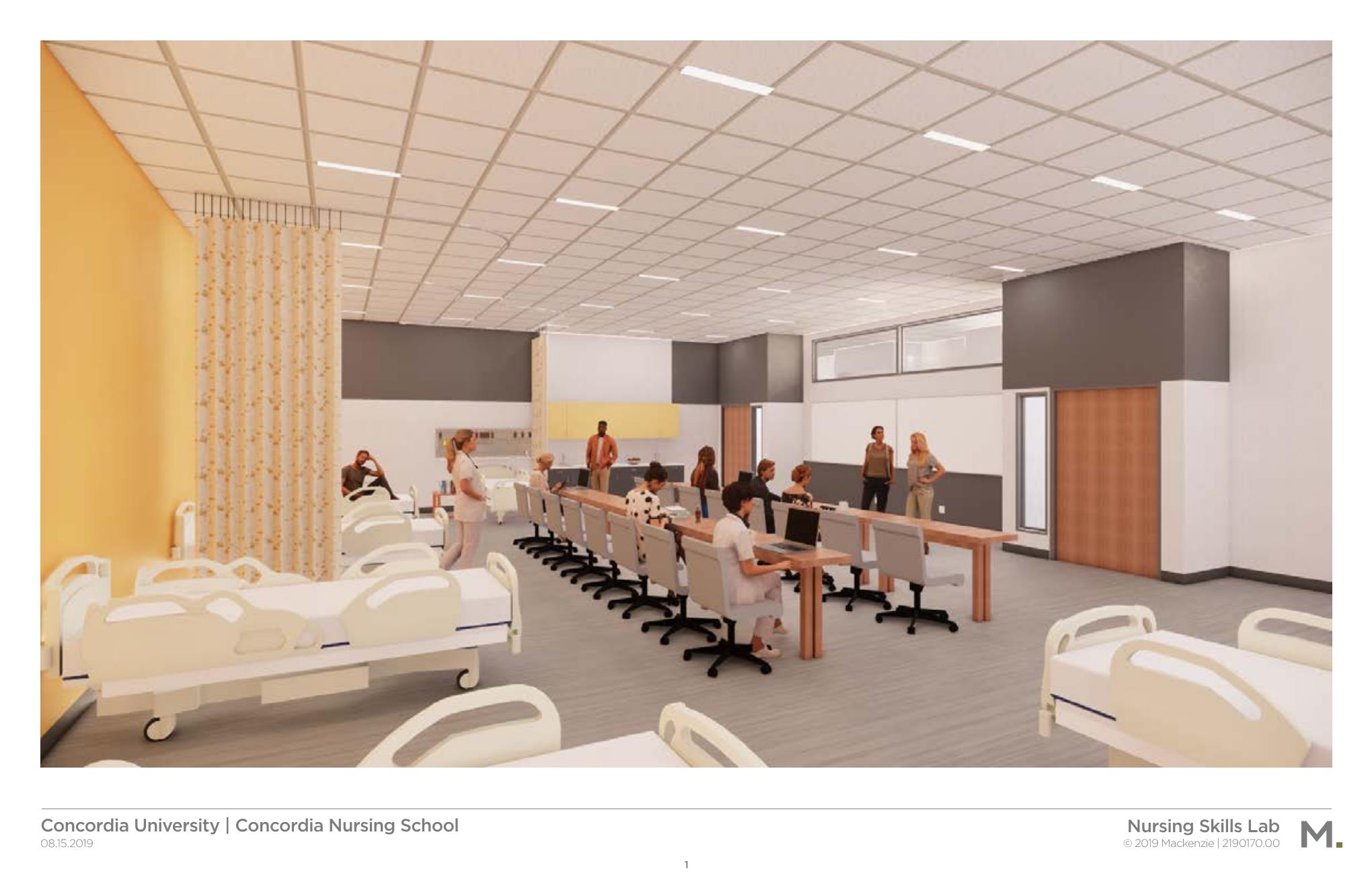 Concordia University-Portland's nursing skills lab in the new Nursing Innovation Center opening soon. Rendering courtesy of Mackenzie.