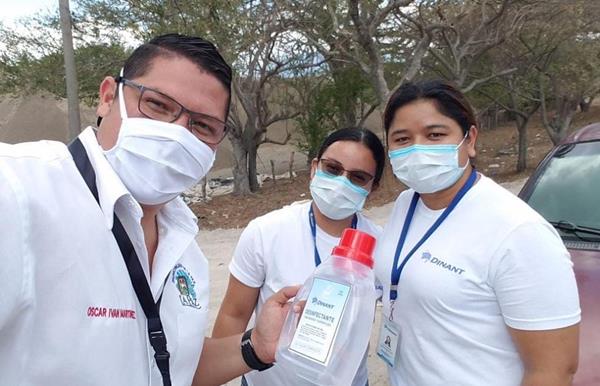 “Dinant has already provided over 14,500 liters of disinfectant to emergency staff”