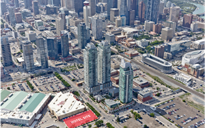Aerial image of The Culture + Entertainment District