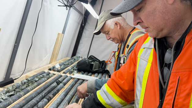 Drill core from phase 1 program, previously logged and stored at the temporary project tent at the Atlantic Nickel Project