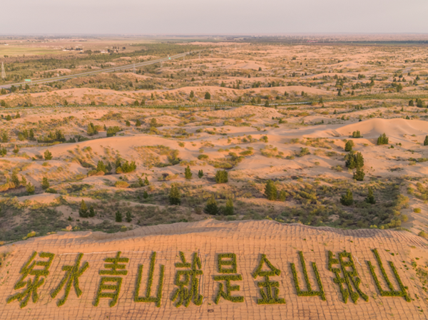 Elion Eco-restoration Demonstration Area, a national Green Economy Innovation Base in the Kubuqi Desert