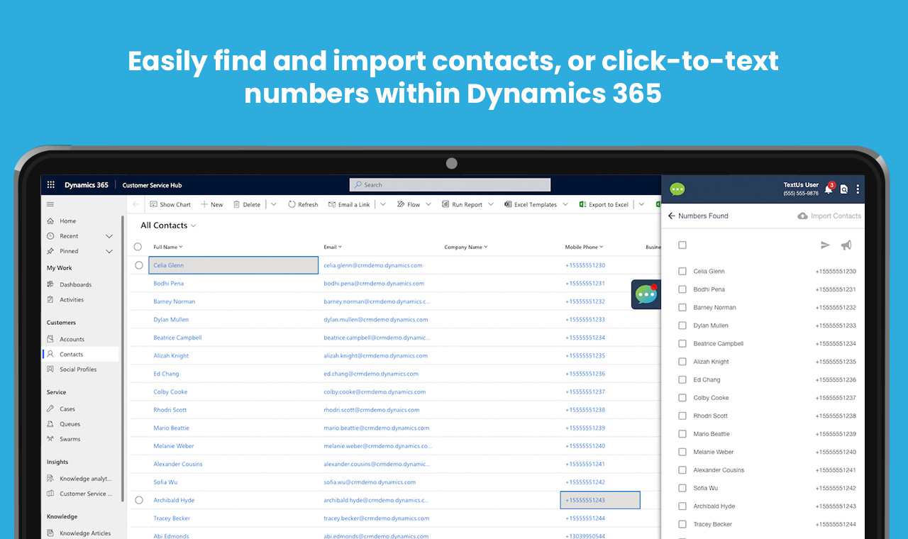 Seamless Contact Import from TextUs to MS Dynamics