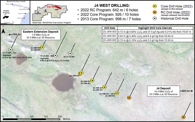 Figure 5: Plan map of J4 West target