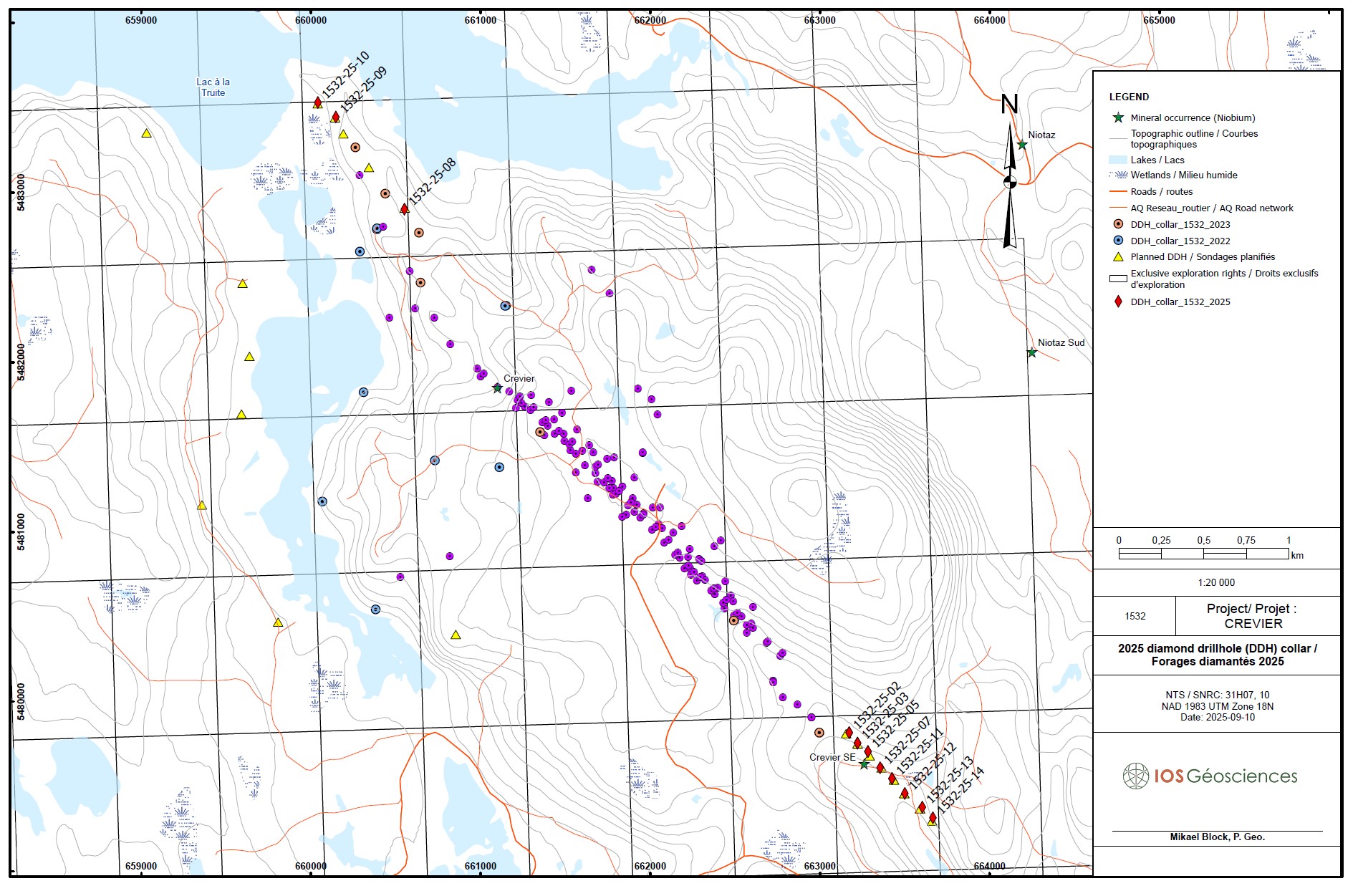 Map of the 2025 Drilling Campaign
