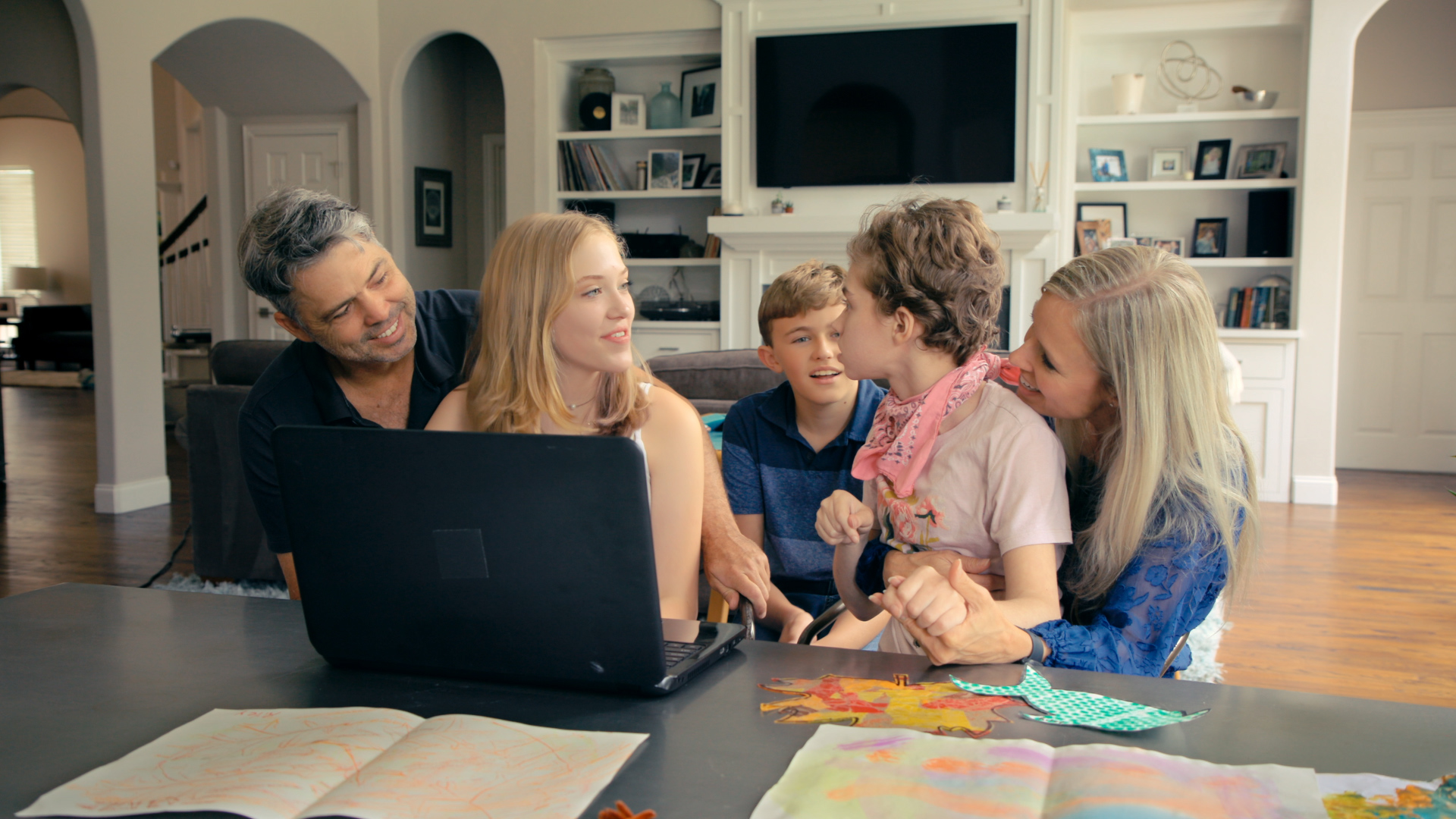 Riley's family listening to unspoken symphony