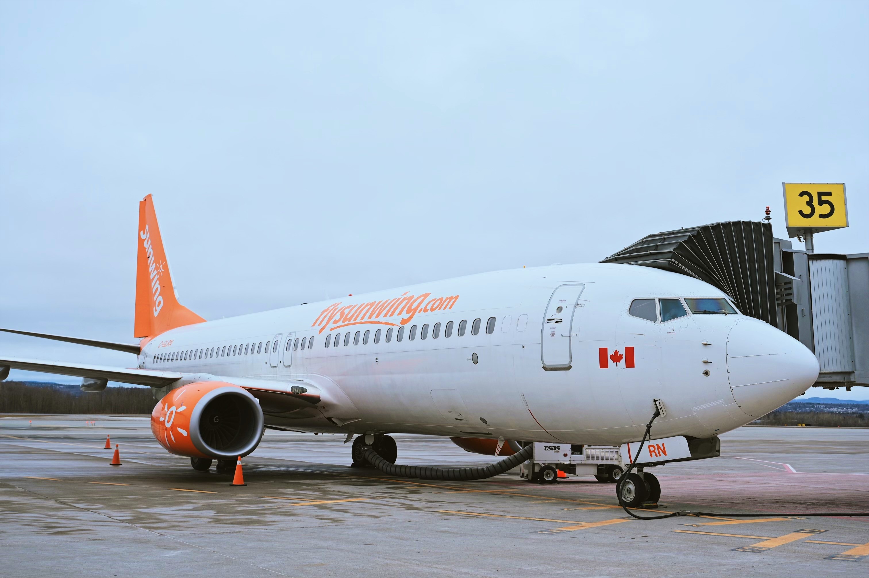 Décollage du premier vol hivernal de Sunwing entre la ville de Québec et le Panama