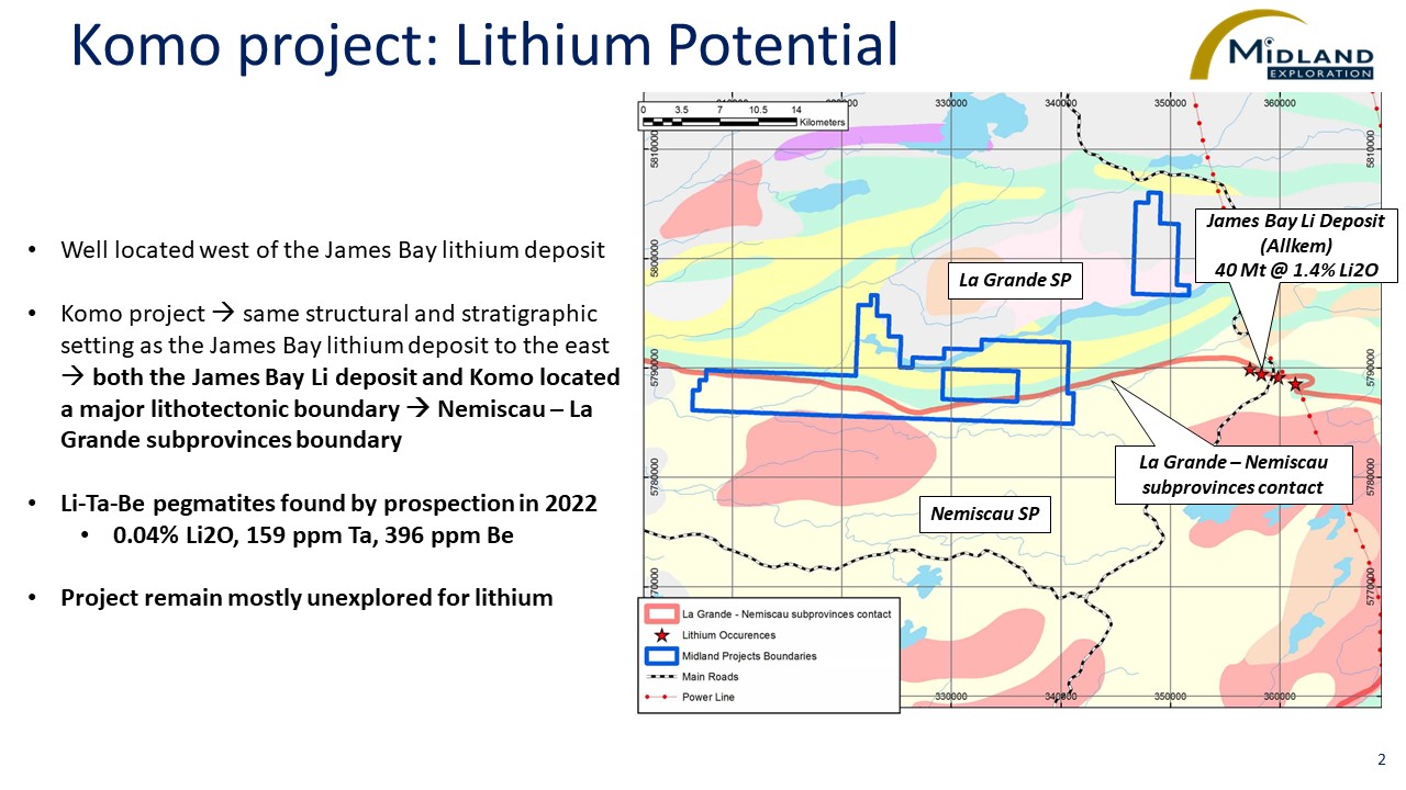 Figure 2 Komo Lithium Potential