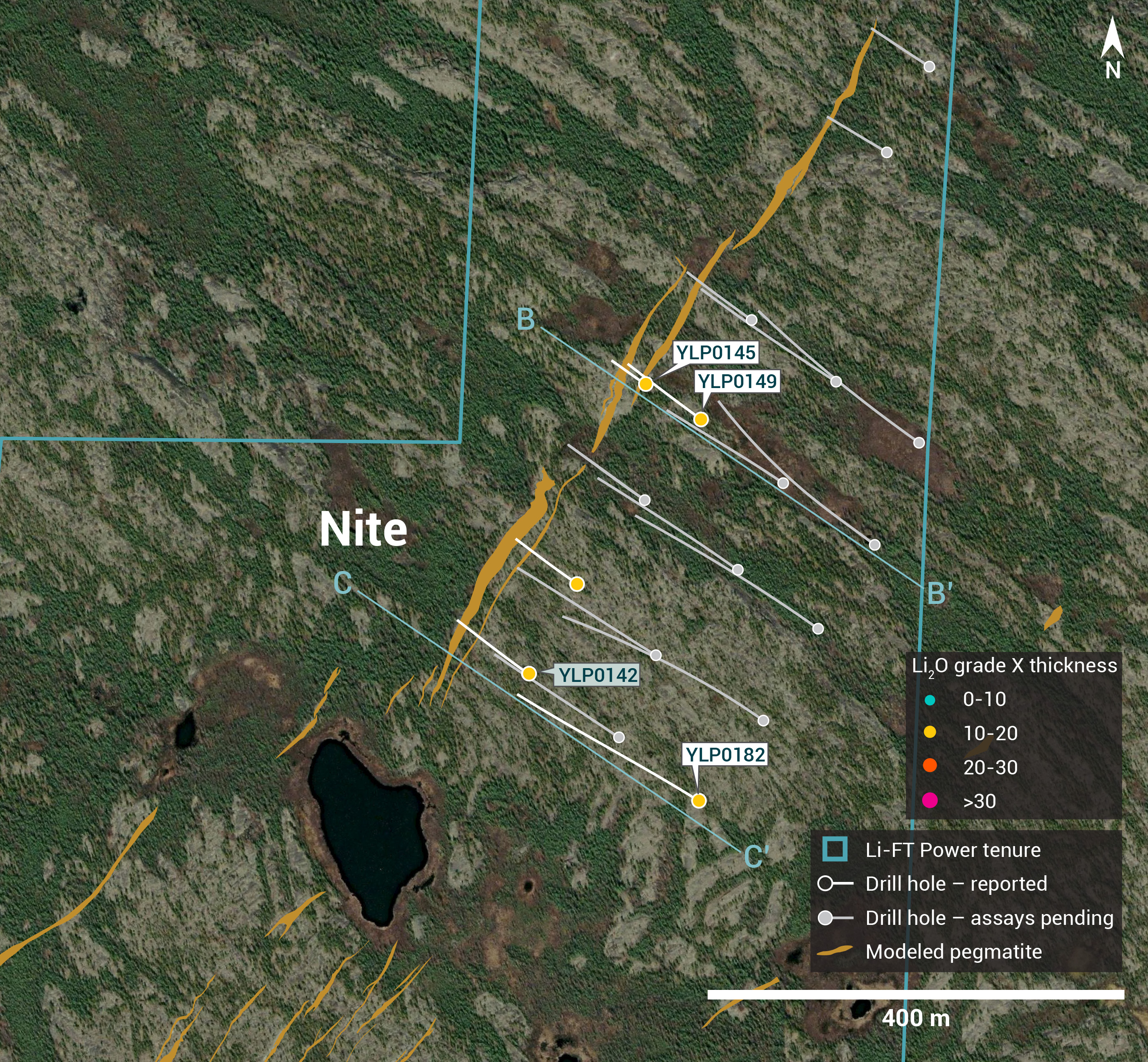 Individual Drill plans YK pegmatites Nite NR 22 GT