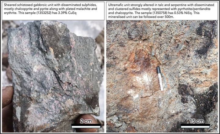 Figure 4. Rock samples from the 2025 summer exploration program at Menarik East.