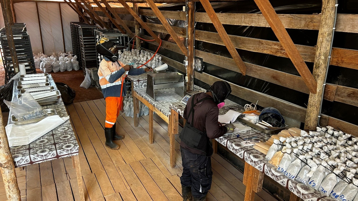 Inside preparation laboratory at Sela Creek. 