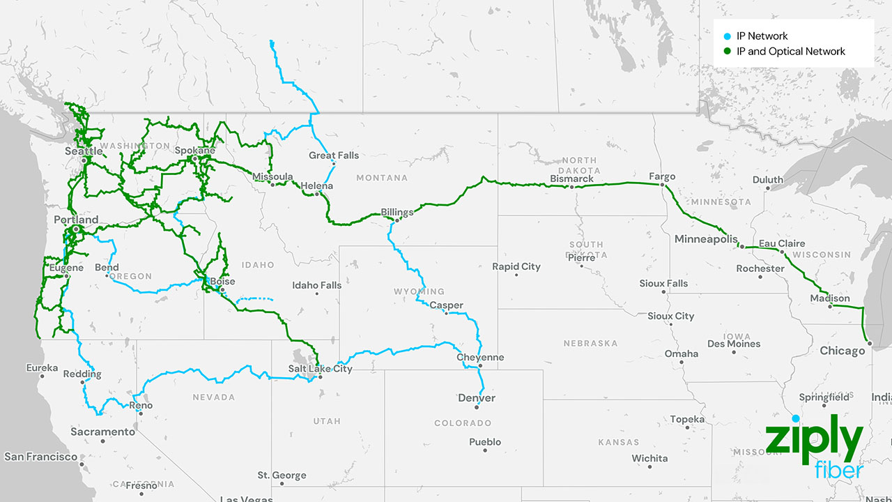 Ziply Fiber Northern Link Route Map