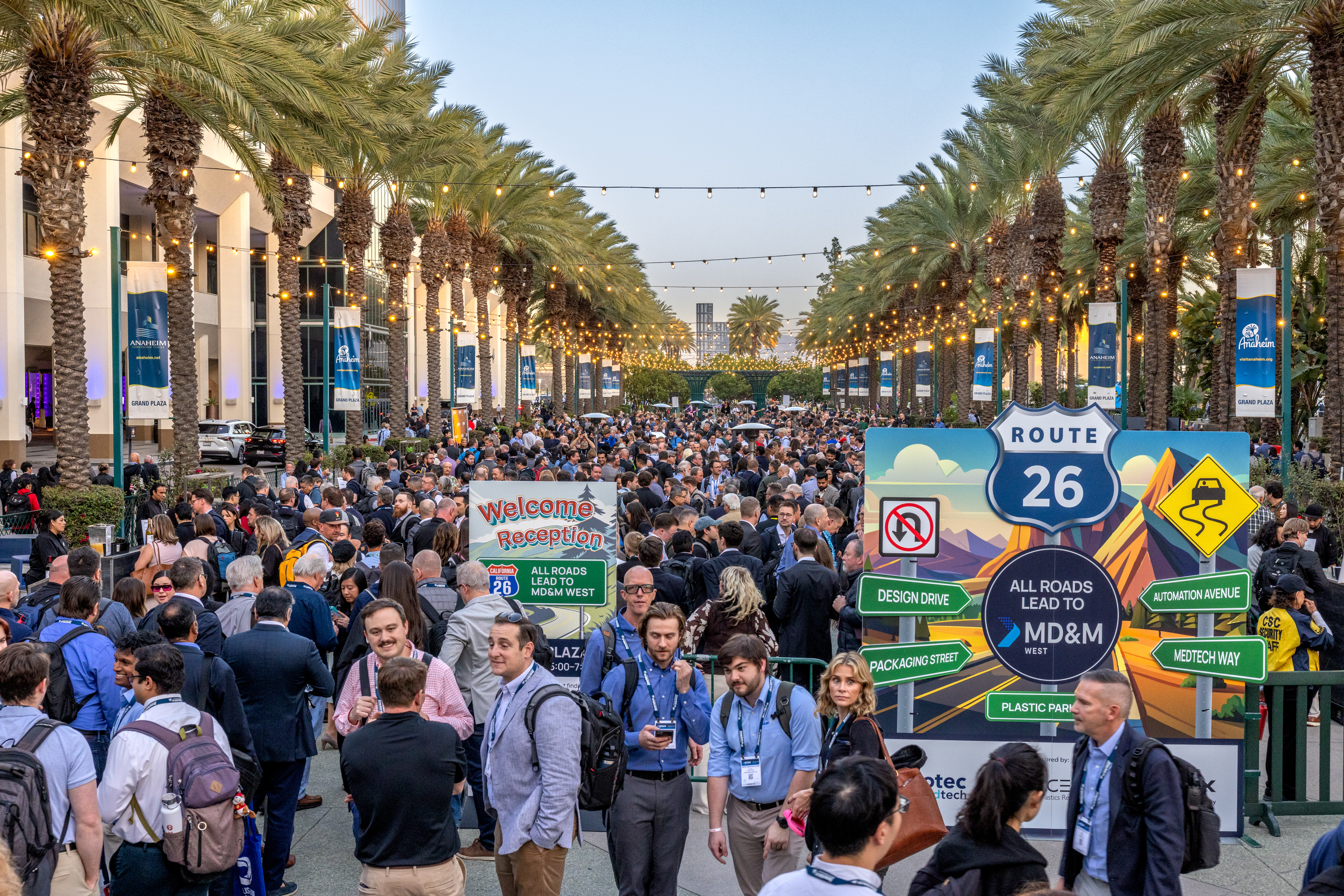 Crowd at opening reception for MD&M West 2026. 