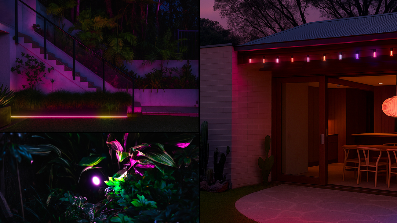 Engineered to maximise our FX prowess and our iconic PolyChrome and SuperColour blends, the LIFX Outdoor Collection is not just a light — it's an experience.  Think the Aurora Australis in your very own backyard. And if you’re ever oversaturated with colour, it also has stunning white LEDs that can set the mood to a more sophisticated low-key vibe.