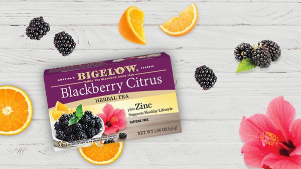 Announcing NEW Innovative Tea: Bigelow Tea Blackberry Citrus Herbal Tea with Zinc