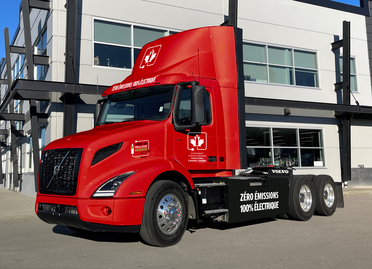 Volvo Trucks North America customer Coca-Cola Canada Bottling Limited acquired six Volvo VNR Electric trucks to service the fleet’s beverage delivery routes throughout greater Montreal.