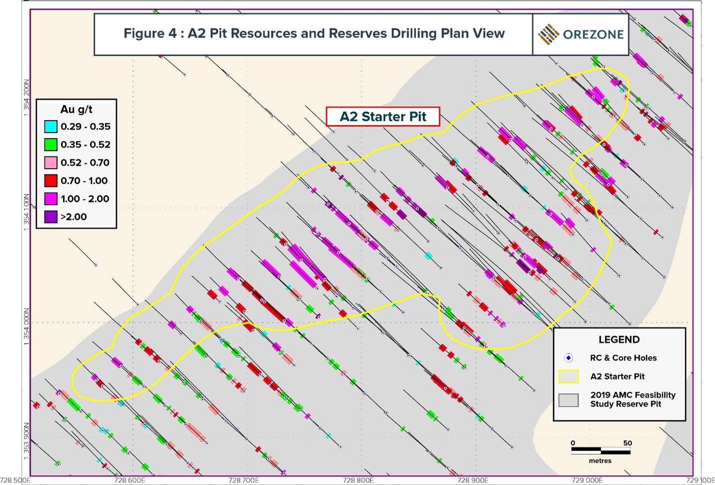 A2 Pit Resources and Reserve Drilling Plan View
