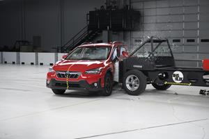 The 2022-23 Subaru Crosstrek earns a poor rating in the Institute's new, tougher side crash test.