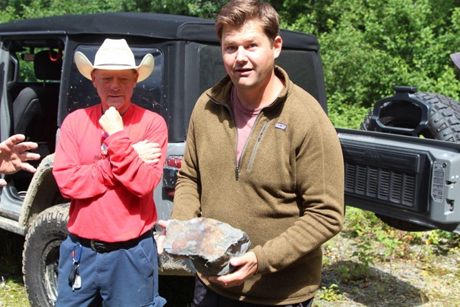 Wedge Mine Site Visit Ore Sample Collected. (8-7-2023)