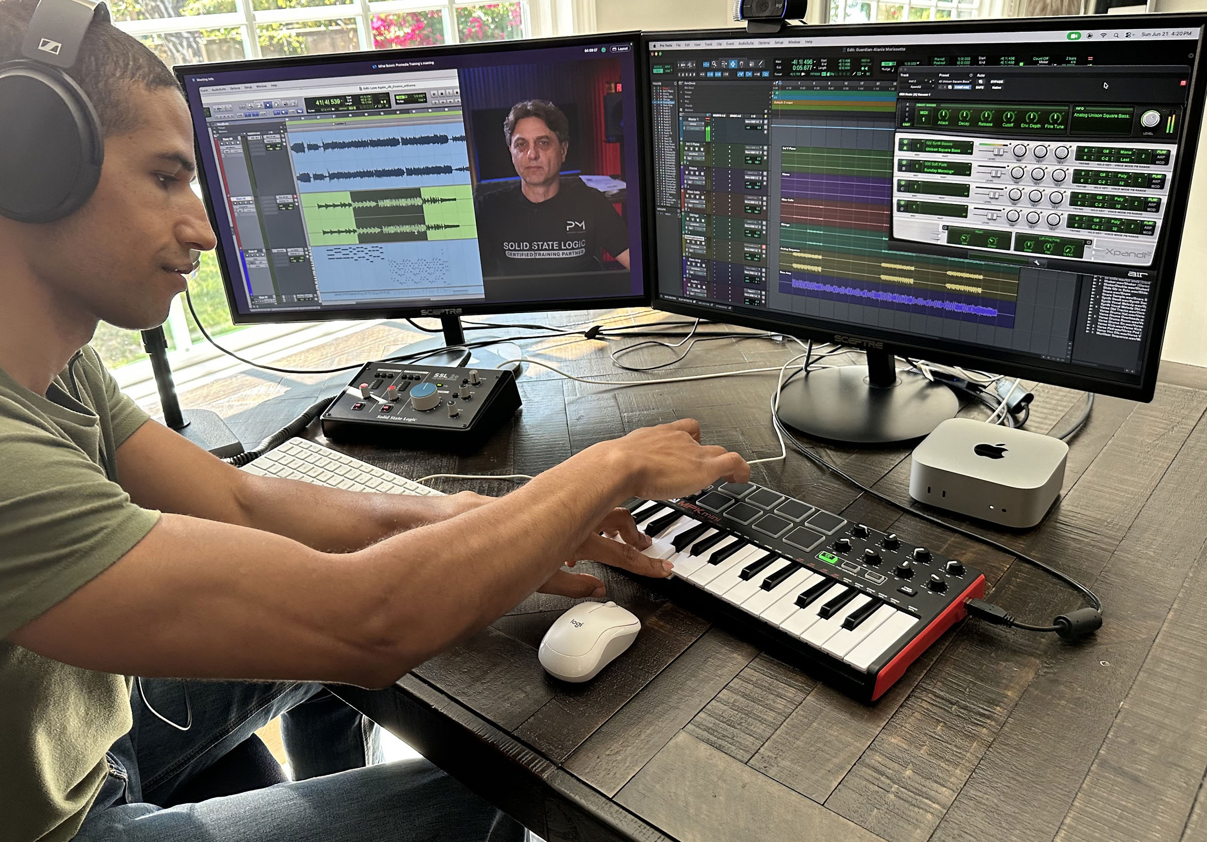 Students in a live-online ProMedia Training mixing course