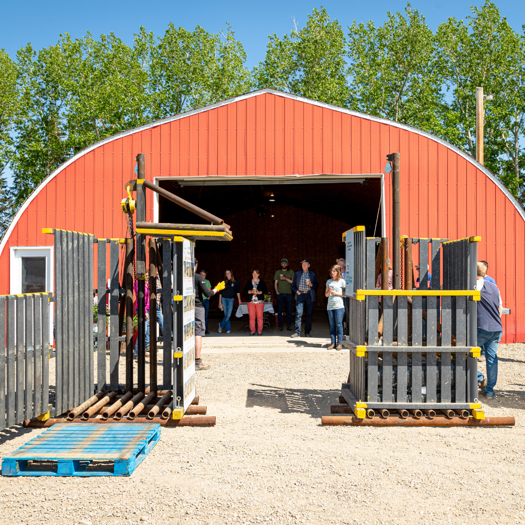 Farmers witnessing firsthand how ag plastic compactors can streamline transport and on-farm storage. This practical knowledge will be valuable for participants in the upcoming Fraser Valley pilot program.