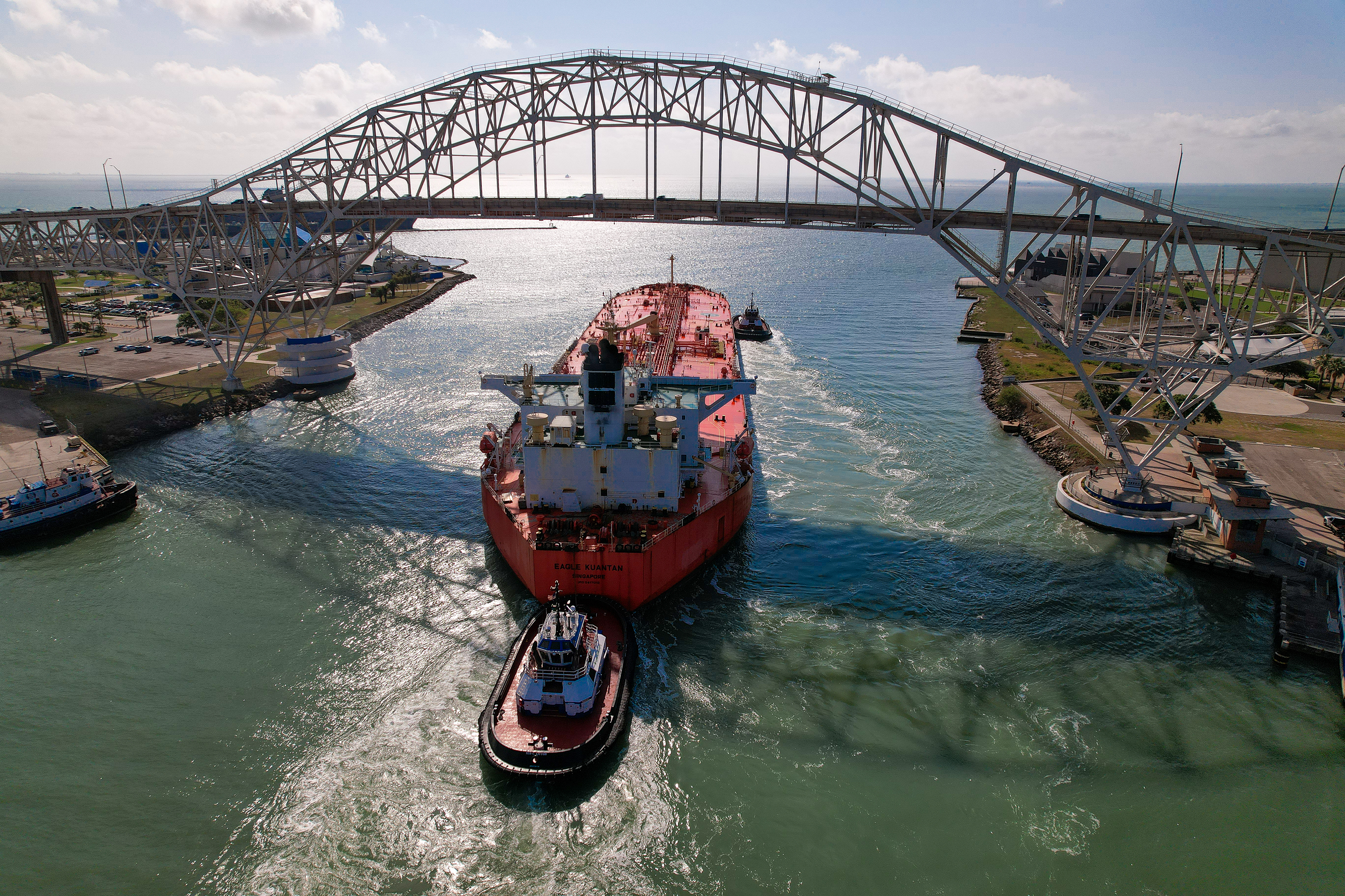 Vessel Departing Port of Corpus Christi