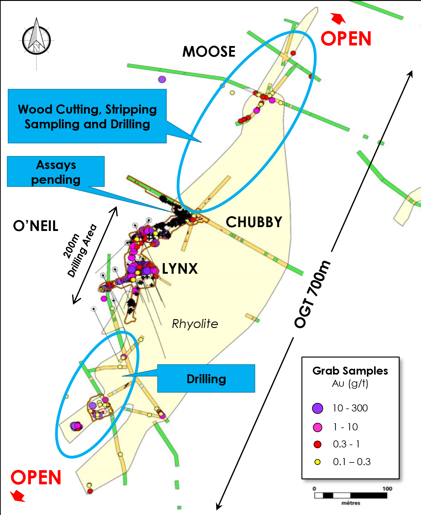 Figure 2. Current Work in Progress at O’Neil Gold Trend