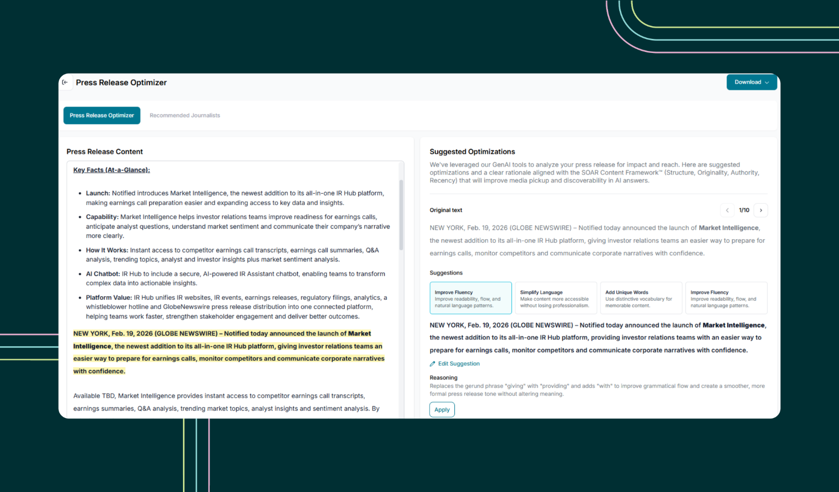 Notified Launches AI Press Release Optimizer to  Strengthen Corporate Narratives and Increase AI Citations