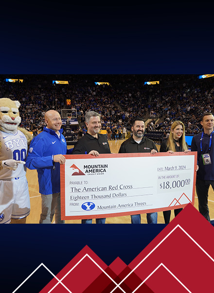 Mountain America Credit Union check presentation to the American Red Cross
