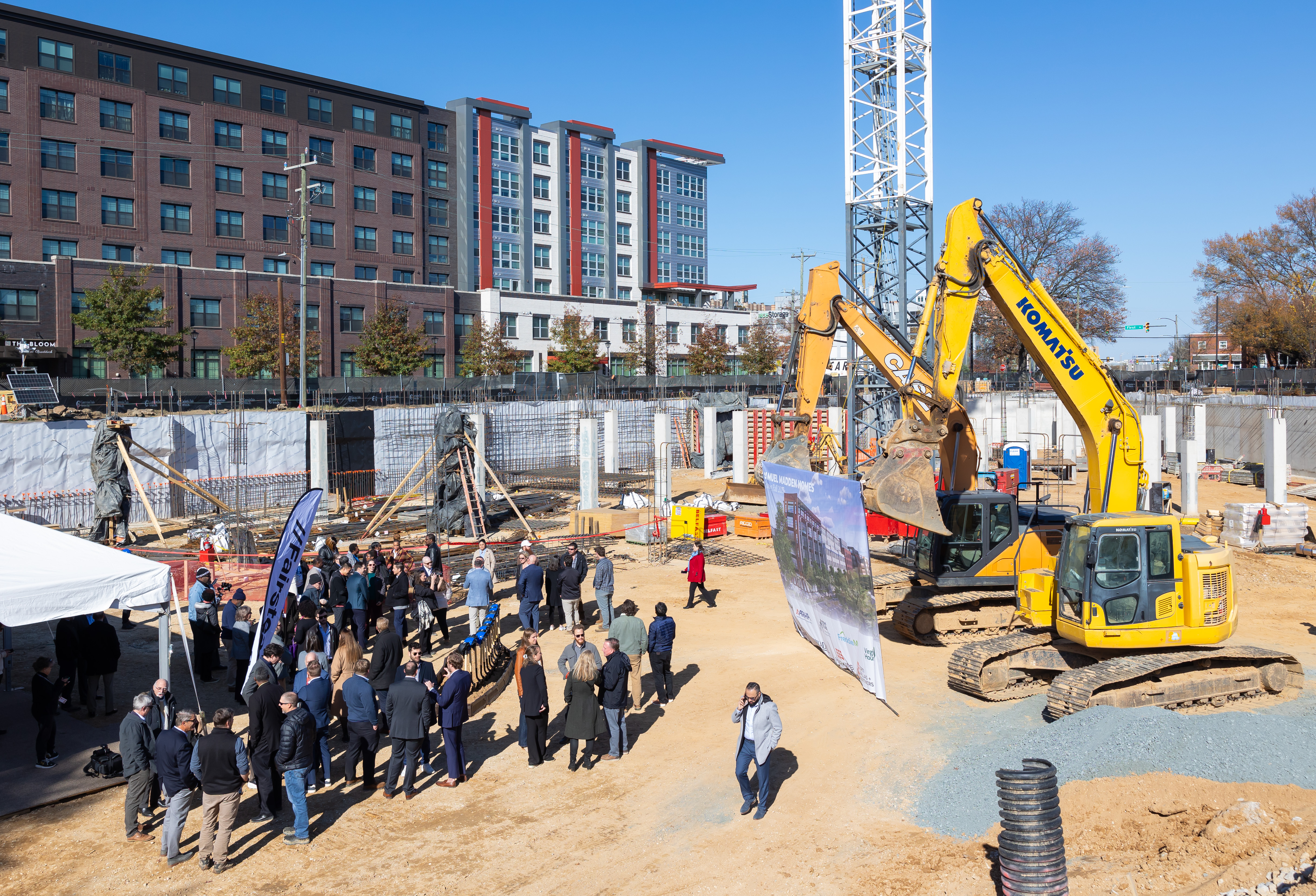 Aerial of the Samuel Madden Groundbreaking Ceremony