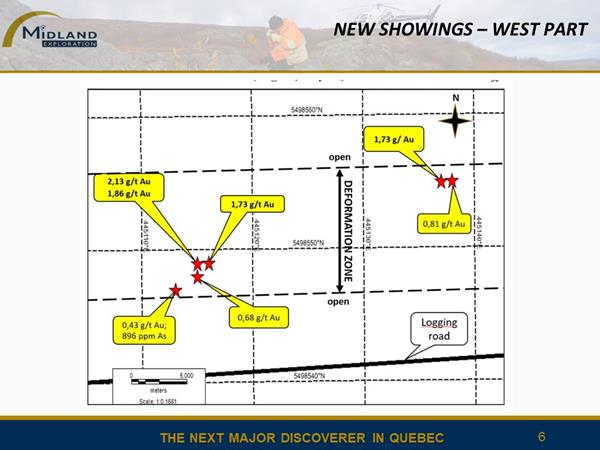 Figure 6 New gold showings (West)
