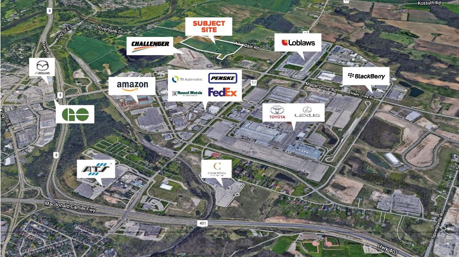 Cambridge Industrial Lands and surrounding tenants.