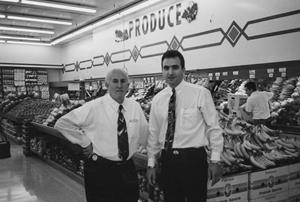 Tony Ingraffia and Domenico Gambino at the Elston Avenue Tony’s Fresh Market Grand Opening