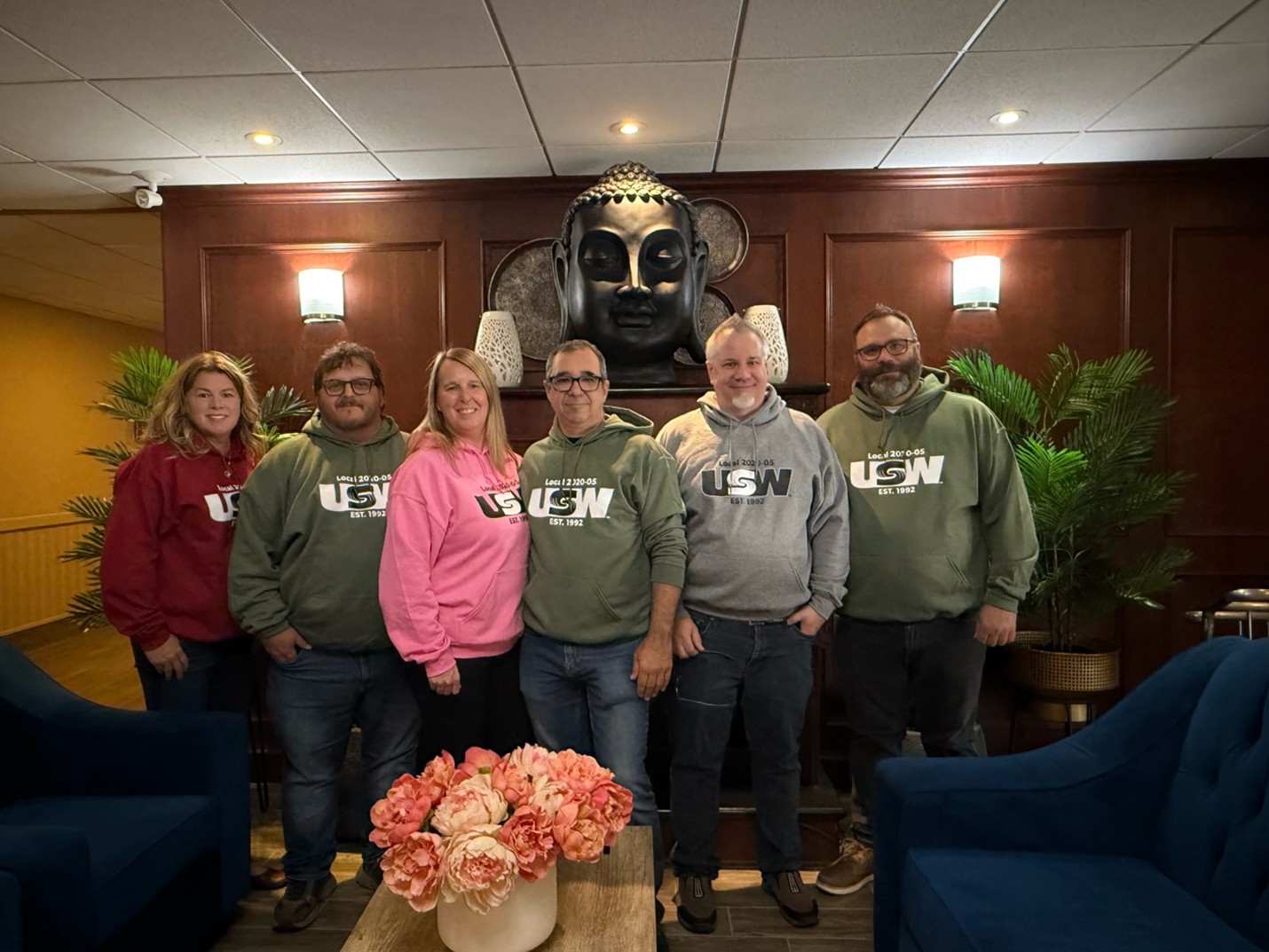 Members of the Bargaining Committee for Local 2020-05 pose for a photo after achieving a collective agreement.