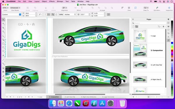 CorelDRAW Graphics Suite for Mac - Multipage View