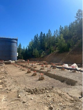 Tailings Filter Press (42% complete) - foundations being prepared for concrete pour 