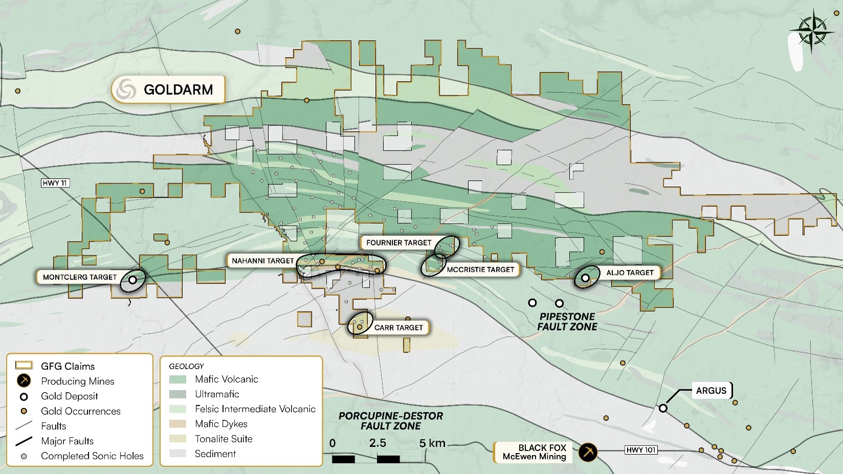 Figure 2: Goldarm Property Plan View Map