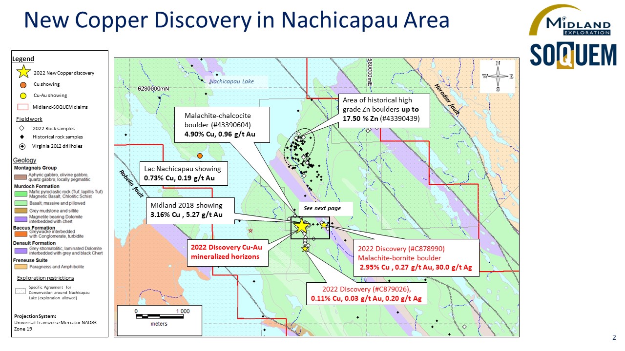 Figure 2 New Copper Discovery in Nachicapau Area