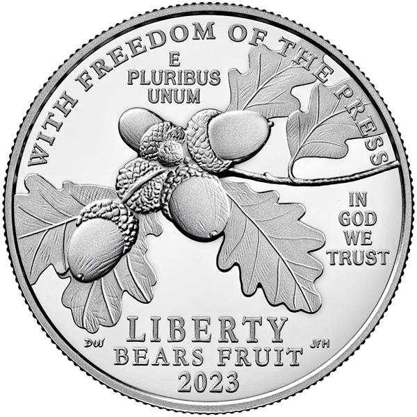 2023 First Amendment to the United States Constitution Platinum Proof Coin – Freedom of the Press