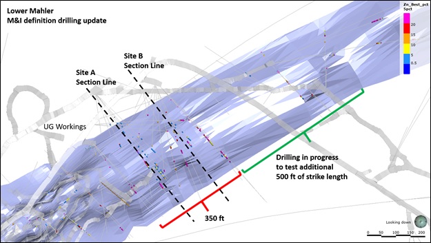 Figure 2 - Plan View of Mahler Definition Drill Sites A and B