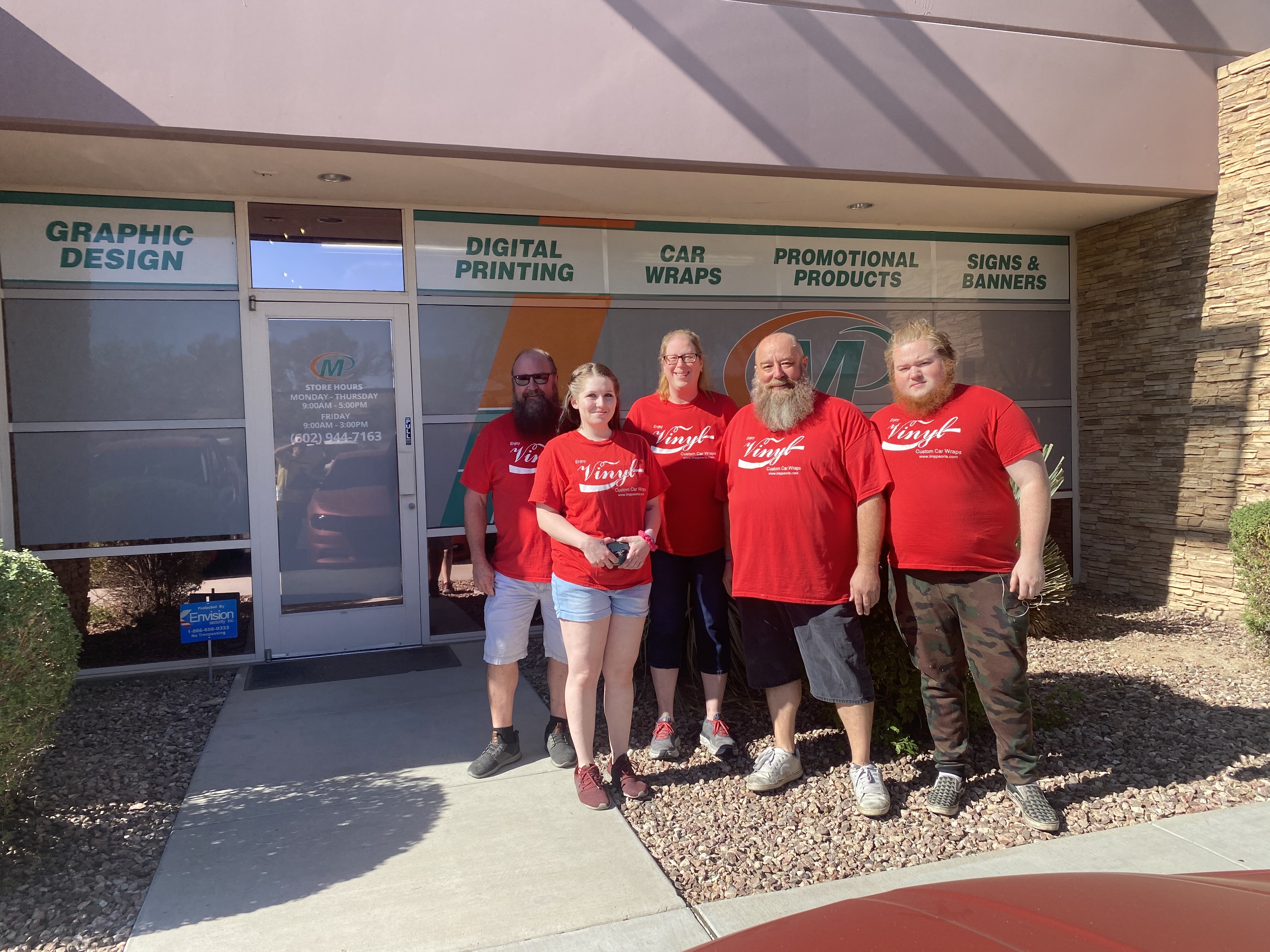 International Minute Press printing franchise, Peoria, Arizona – Co-owner Tim Earick and team.