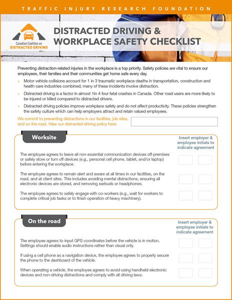 CCDD - Distracted Driving & Workplace Safety Checklist-COVER with orange border